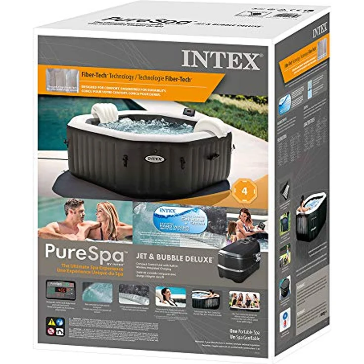 Intex Purespa Deluxe, Whirlpool mit 120 Luftblasendüsen, 795L Kapazität, octagonal, schwarz – Bild 9