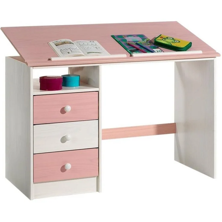 IDIMEX Kinderschreibtisch KEVIN, Kinderschreibtisch Schülerschreibtisch neigungsverstellbar Kiefer mass – Bild 1