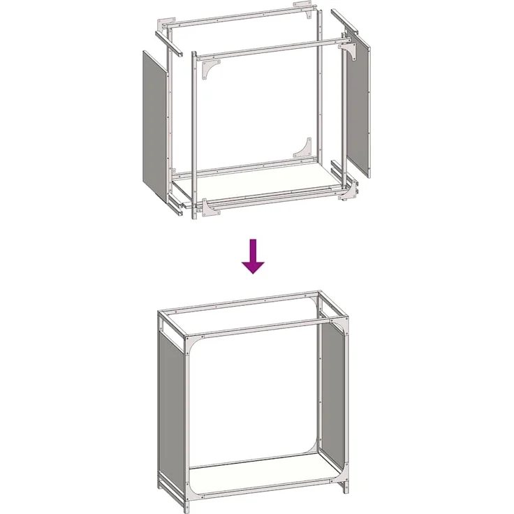 vidaXL Brennholzregal Anthrazit 60x28x65 cm Kaltgewalzter Stahl 864201 – Bild 8