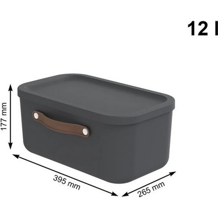 ROTHO Stapelbox Aufbewahrungskiste mit Deckel 12 l MALOJA – Bild 3