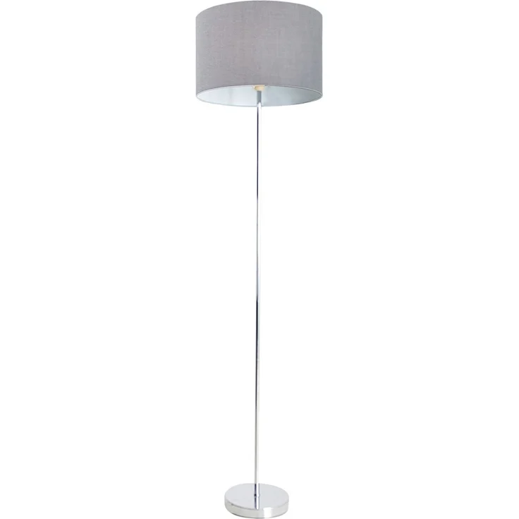 Stehlampe Wohnzimmer Textil Schirm Stehleuchte Schlafzimmer Stoff Grau 2051216 – Bild 1