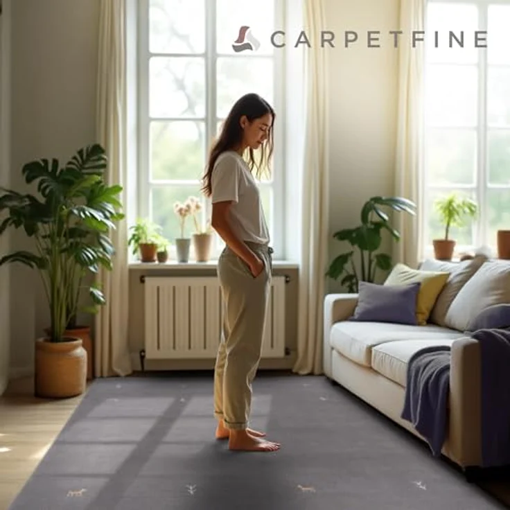carpetfine 'Gabbeh Uni' Wollteppich, reine Wolle, Grau, 120x170 cm – Bild 9