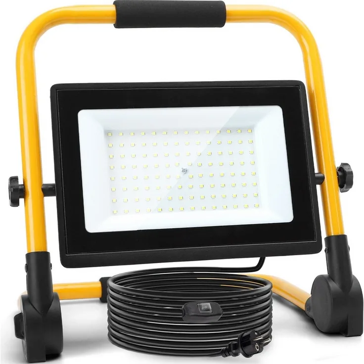Aigostar Baustrahler Aigostar LED Baustrahler 100W mit Schalter,9000LM,4M Kabel,IP65,6500K