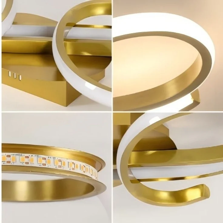 DELIPOP – LED – Deckenleuchte – Modernes Golddesign – 36 W, 3000 K – Deckenleuchte für Wohnzimmer, Schlafzimmer, Küche, Esszimmer – 42x16x7cm – Bild 5