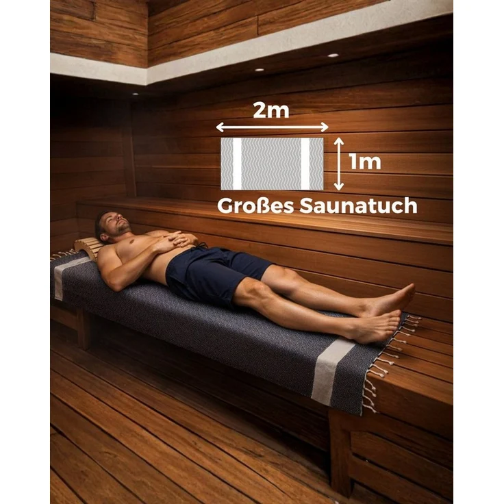 furora HOLIDAY Saunatuch Saunahandtuch Saunatuch Damen + Herren, Hamamtuch groß 100x200 XXL – Bild 4
