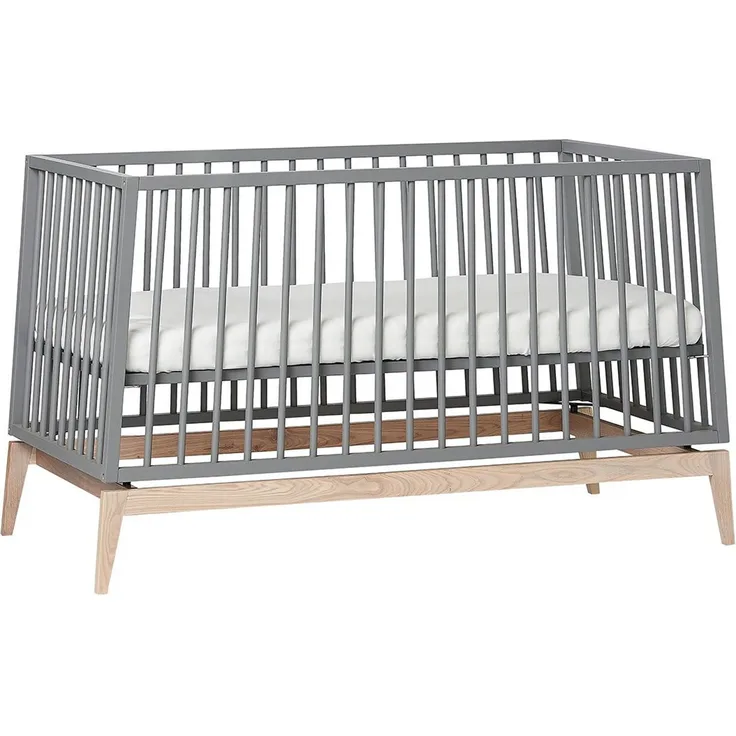 Leander 'Luna' Babybett grau/eiche 70x140 cm