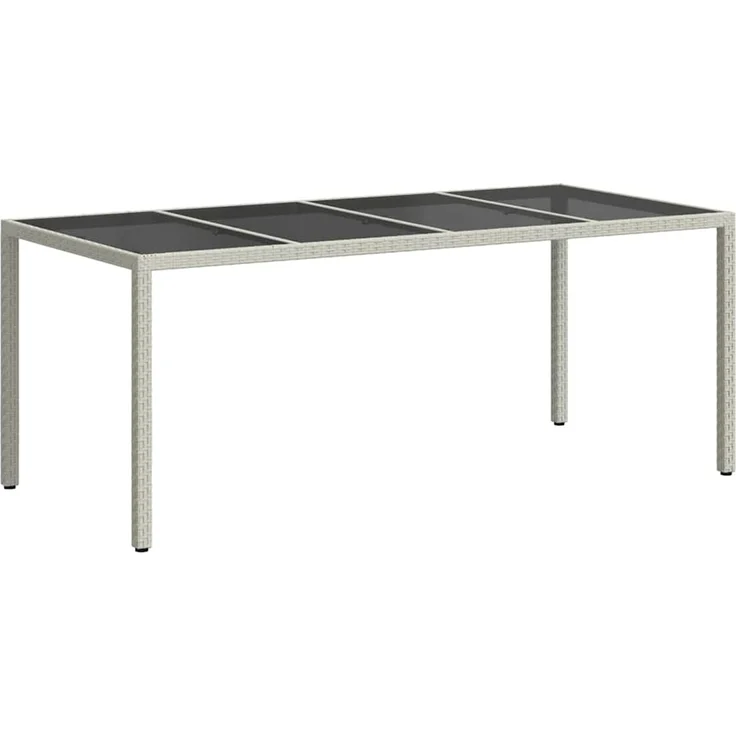 vidaXL Gartentisch Weiß 190 x 90 x 75 cm Poly-Rattan 362549 – Bild 5