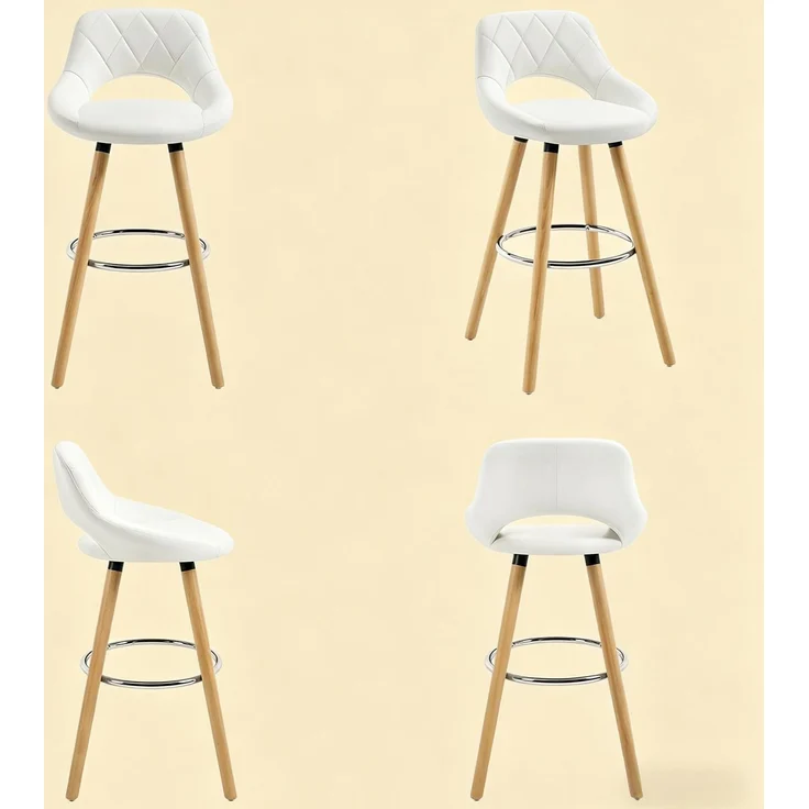 Komfortabel Bar Stuhl,Multifunktionaler Stuhl,Rückenlehne für Essstühle,für Küchen,Bars,Schmuckgeschäfte(Es ist nur ein Bar Stuhl enthalten)--Weiß--43x40x70cm--YOUDENOVA – Bild 5