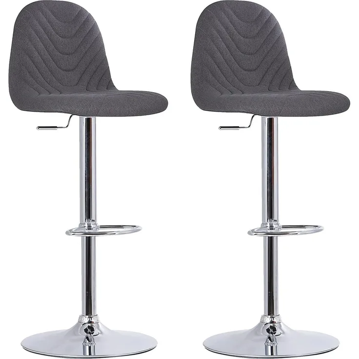 byLIVING Barhocker CASINO / Moderner Barhocker in anthrazit / Gestell verchromt mit Höhenverstellung / 360° drehbar / B 41,H 91,5-112,T 52,5 cm