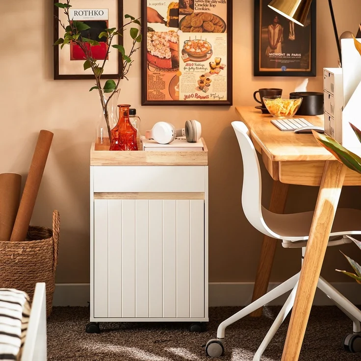 SoBuy ASK03-W Schubladenschrank Büro, MDF, Lackiert, Weiß, 45 x 60 x 45 cm – Bild 8