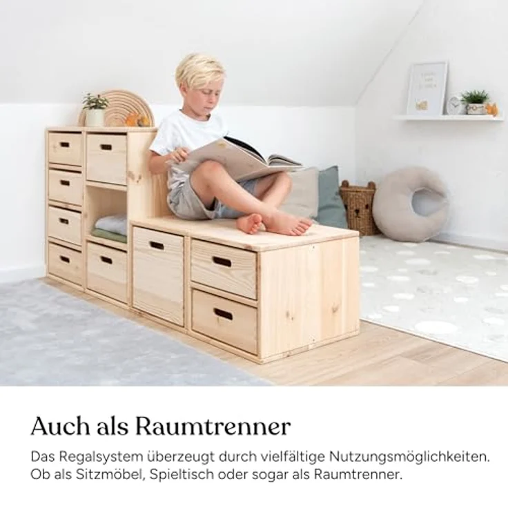 Ehrenkind Kinderregal Aufbewahrungssystem für das Kinderzimmer aus hochwertigem Holz, Modularer Aufbau, individuell kombinierbar – Bild 8