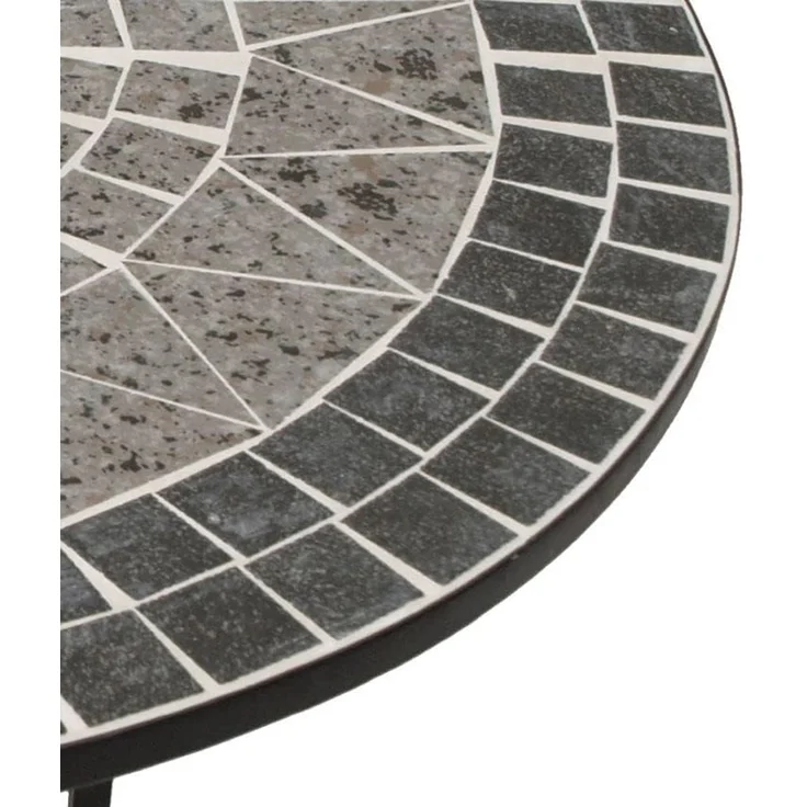 DEGAMO SIENA Wandtisch, Metall + Mosaik, schwarz/grau, 90x45cm halbrund – Bild 5