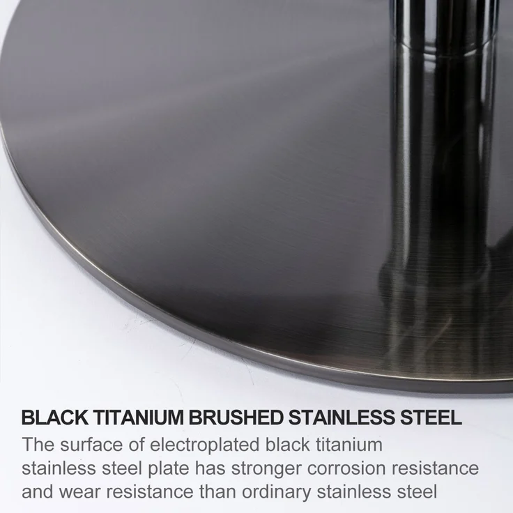 Schwarze Barhocker aus Titan-Edelstahl, hochwertiger moderner Barstuhl mit Rückenlehne, drehbar und höhenverstellbar für Küchentheke und Esszimmer – Herde – 52,5 x 52,5 x 116 cm – YOUDENOVA – Bild 7