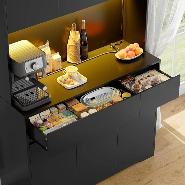 Küchenschrank Buffetschrank mit LED und Steckdose – Bild 8