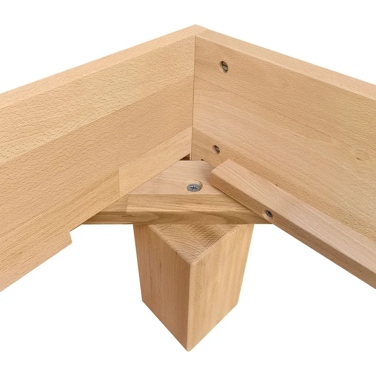 Holzbett breites Einzelbett 100x200 Buche geölt Futonbett mit wählbarem Zubehör V-60.87-10Federholzrahmen inkl. – Bild 6