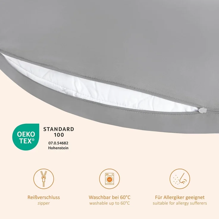 sleepling Stillkissen Schwangerschaftskissen, mit Verschlussbändern für optimale Nutzung, Bezug abnehmbar & waschbar – Bild 5