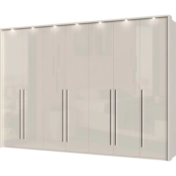 Places of Style Kleiderschrank Piano beige, UV lackiert, Hochglanzfronten, mit Beleuchtung – Bild 2