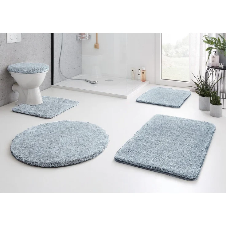 Kleine Wolke Badematte RELAX, Badvorleger, Badezimmer Teppich, Höhe 30 mm, rutschhemmend beschichtet, fußbodenheizungsgeeignet, Polyacryl, WC-Deckelbezug, WC-Deckelbezug, Badteppich, meliert, rechteckig, rund & als Set erhältlich – Bild 3