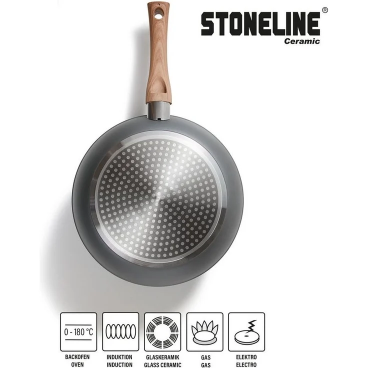 STONELINE Topf-Set STONELINE® 17-teiliges Koch-Set, mit Glasdeckeln, Aluminium, Keramik (Set, 17-tlg), mit echten Steinpartikeln, induktionsgeeignet