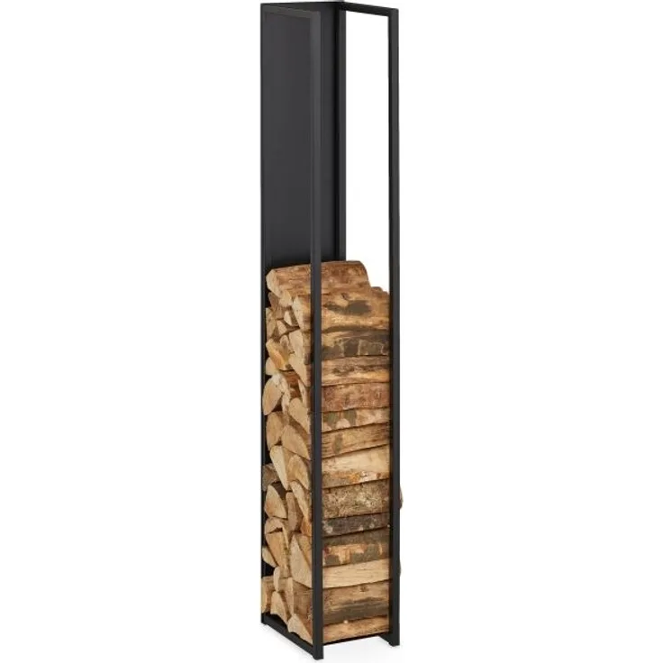 Hohes Kaminholzregal mit Rückwand 10048599