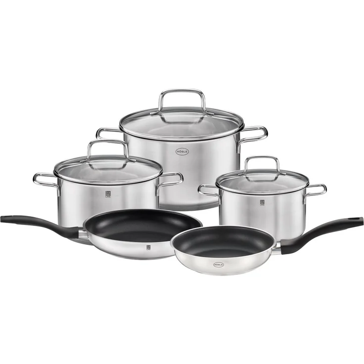 RÖSLE Topf-Set Pfannen Kochtöpfe alle Herdarten auch Induktion 5teilig Edelstahl – Bild 1