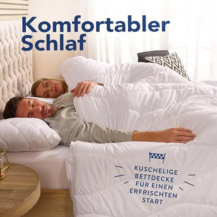 John Cotton 4 Jahreszeiten Bettdecke 155x220 - Atmungsaktive 3-in-1 Bettdecken für Sommer & Winter | Oeko-Test Zertifiziert Steppdecke | Warme Schlafdecke | Decke 155x220 cm – Bild 8