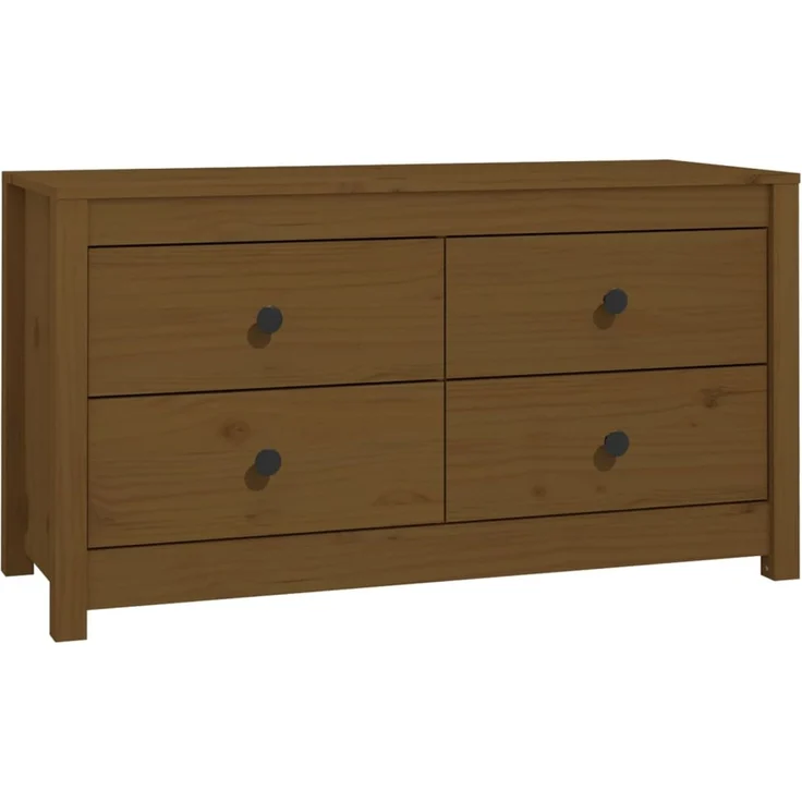 Beistellschrank, Büroschrank, Sideboard Honigbraun 100 x 40 x 54 cm Massivholz Kiefer – Bild 2
