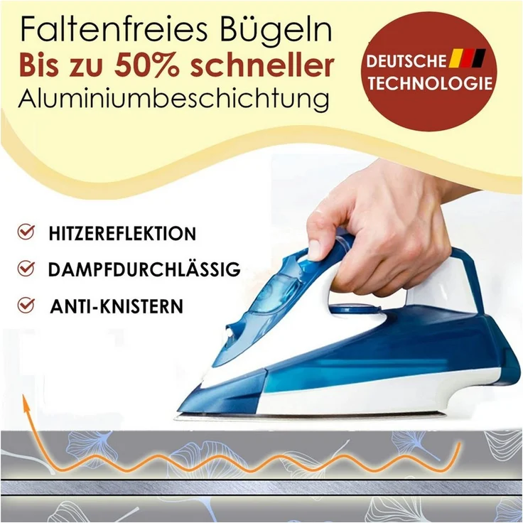 Arteneur Bügelbrettbezug, Made in Germany, OEKOTEX100, Zubehör für alle Bügeltische dank 5 Größen, Vergleichssieger, Hitzereflektierend, Gummizug – Bild 2