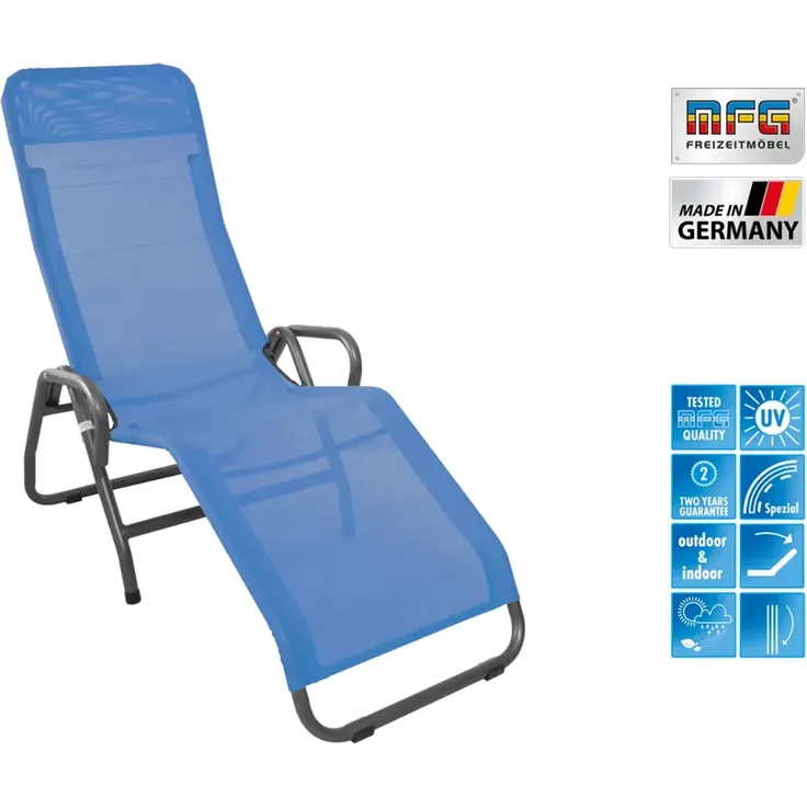 MFG 'Pool 3' Bäderliege klappbar, Textilbezug blau, 190 x 55 cm – Bild 4