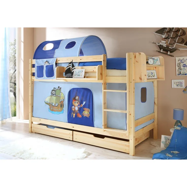 Etagenbett "Marcel" 90x200 Kiefer massiv Natur