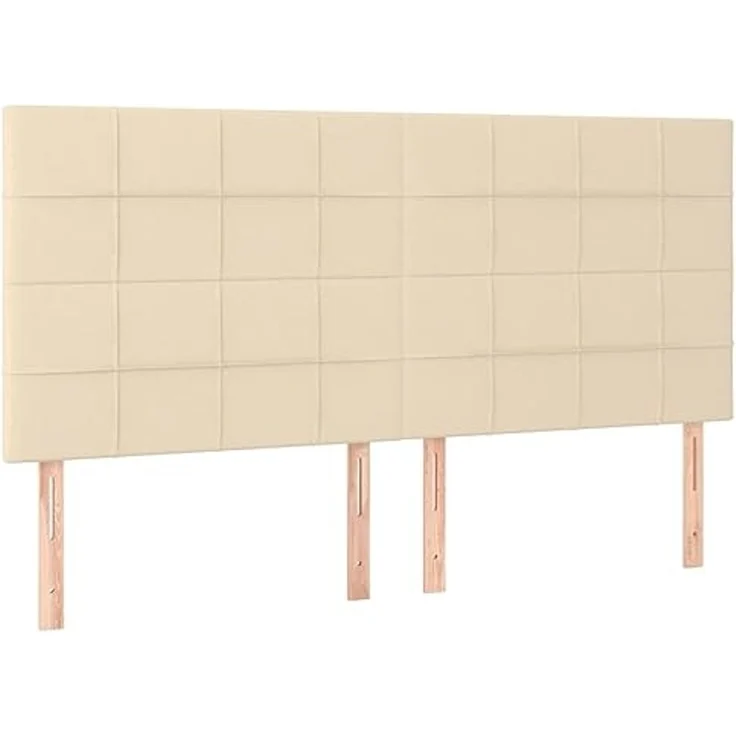 vidaXL Kopfteil Creme 180x5x118/128 cm Stoff (Art-Nr 3116351) – Bild 1