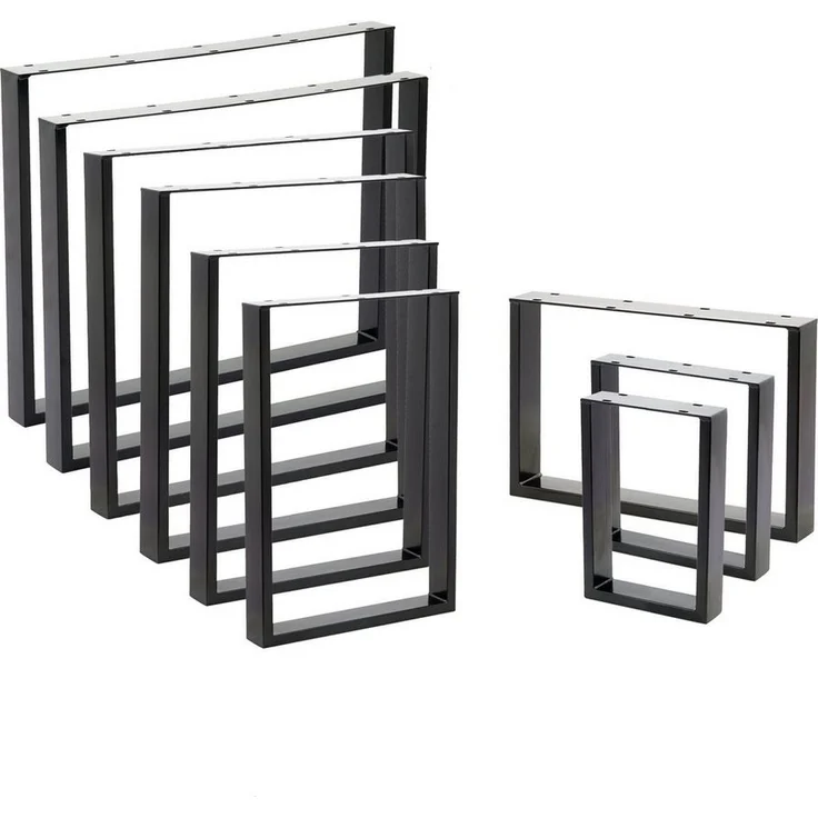 VENDOMNIA Möbelkufe Tischgestell - 2er Set, aus Stahl, Größenwahl, (Schwarz, Grau oder Industrial, Tischbeine, Tischkufen, Metall Kufengestell, Tischuntergestell) – Bild 5