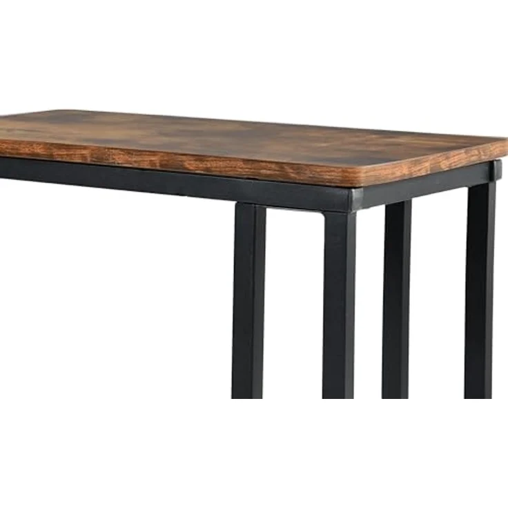 FurnitureR Moderner Rolltisch für Flur, 50x35x61,5cm, Vintage-Holzoptik & Metallrahmen, Mobiler Beistelltisch mit Rollen für Eingangsbereich – Bild 7