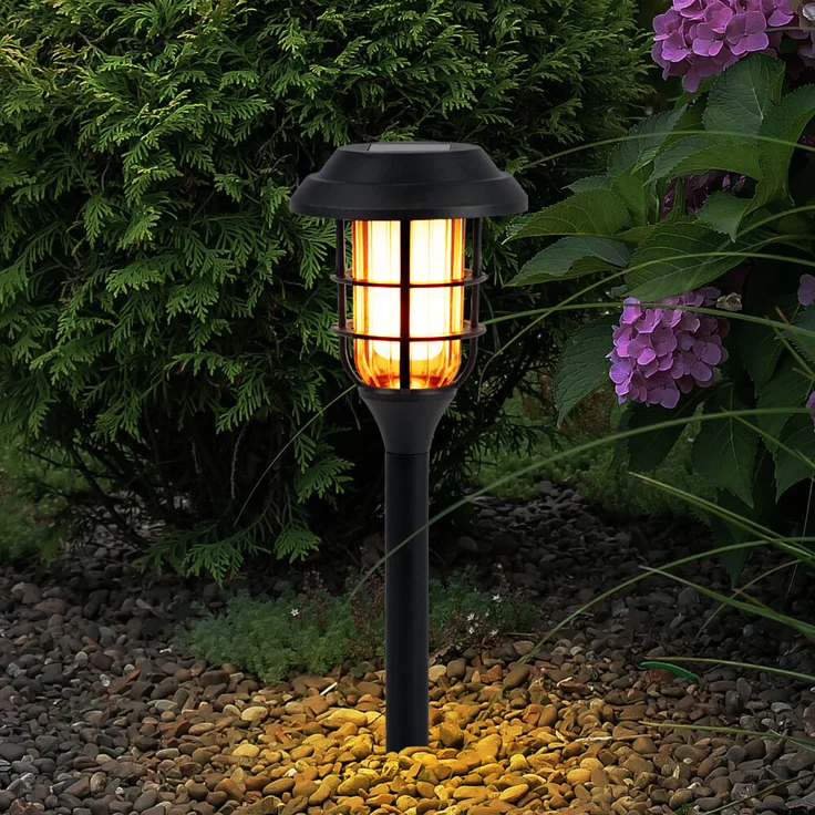 9er Set LED Solarleuchten, Erdspieß, schwarz, H 43 cm – Bild 10