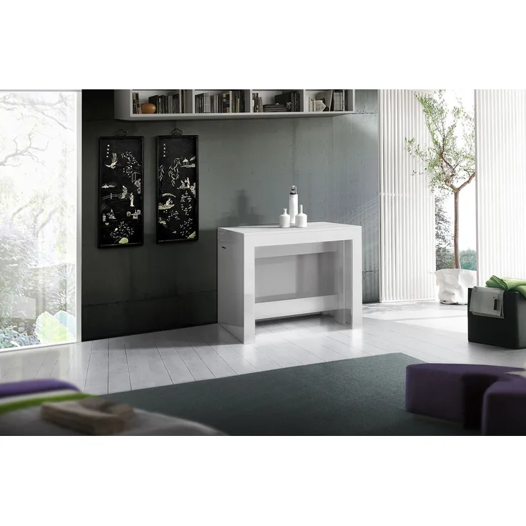 Esstisch >Pachino< in Weiß Hochglanz - 51x77x90cm (BxHxT)
