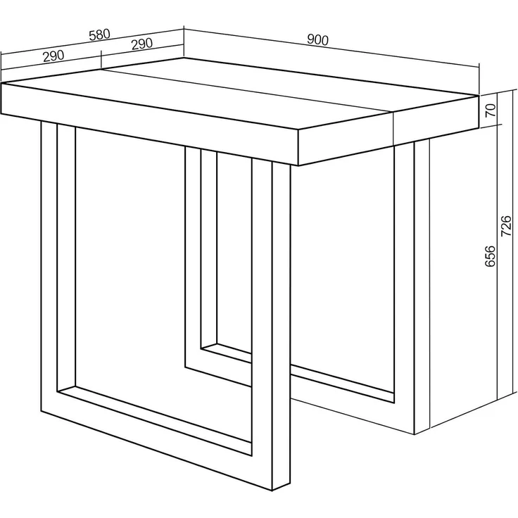 Skraut Home | Ausziehbarertisch | Multifunktionaler ausziehbarer | 260 | Für 12 Gäste | Massivholz Beine | Moderner Stil | Eiche und weiß – Bild 5