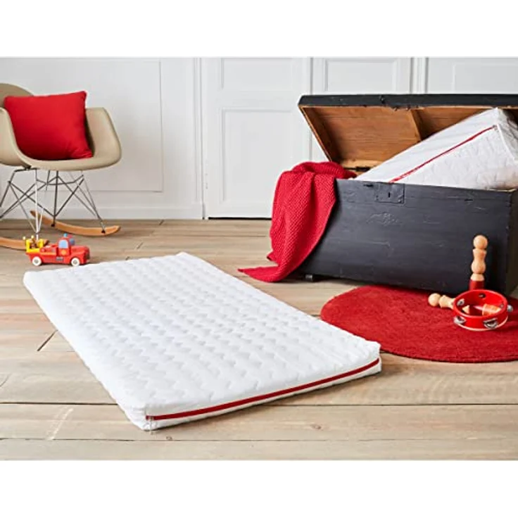 Babysom - Reisebettmatratze - Kindermatratze | Babymatratze gerollt - 60x120cm - Atmungsaktiv - Bezug abziehbar - Luftdurchlässiger Kaltschaum – Bild 2