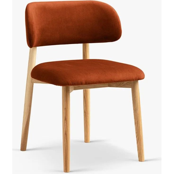 Micadoni Stuhl Evan Samt Magic Velvet Kastanienbraun Natürliches Buchenholz