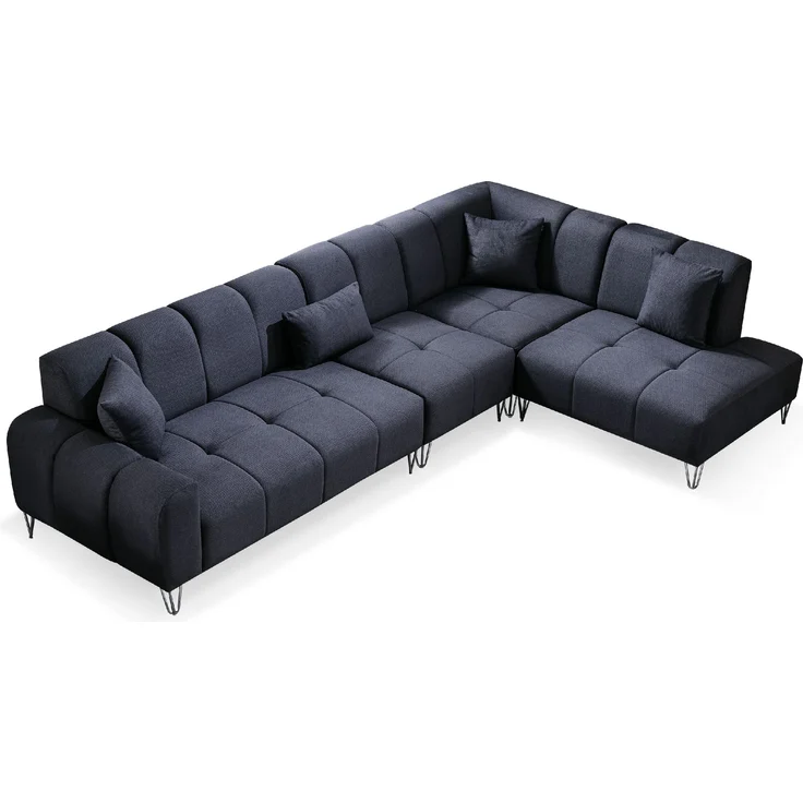 Ecksofa "Wasserrose" Ottomane rechts + Hocker-Anthrazit – Bild 2