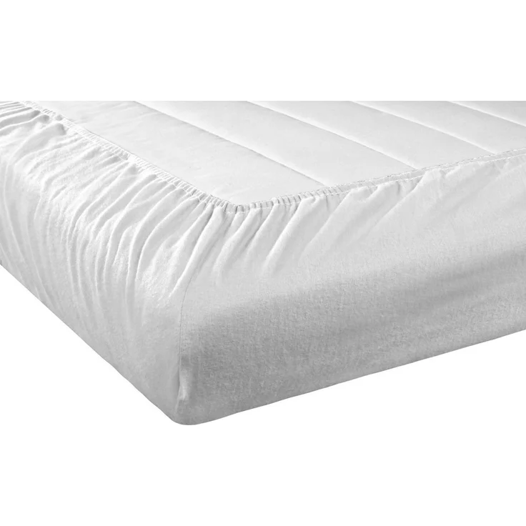 Setex - Feinbiber Bettlaken mit Gummizug kuschelig weich - Biber Spannbettlaken aus 100% Baumwolle mit rundum Spanngummi - Bettwäsche ganzjährig - Betttuch 140x200 cm Weiß – Bild 3