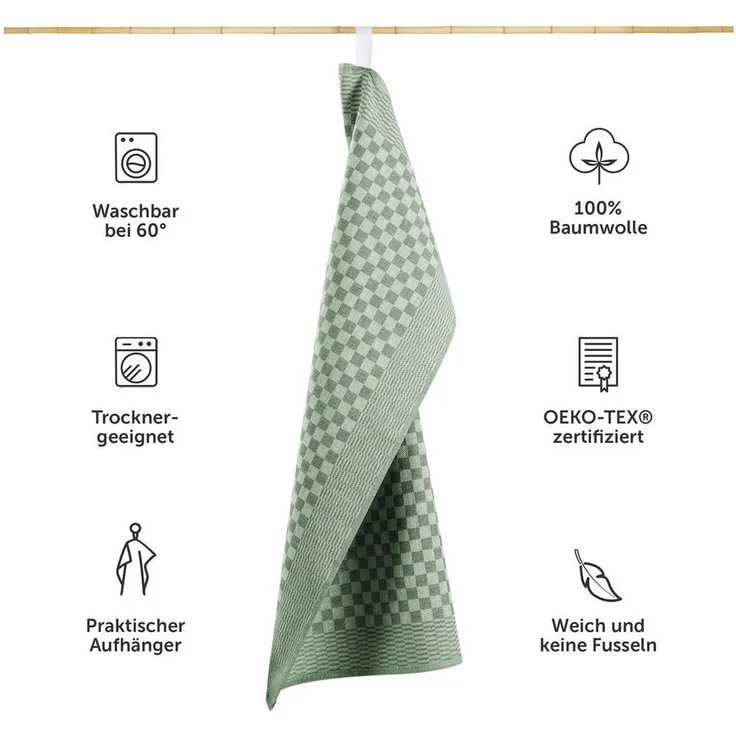 Blumtal Geschirrtuch Premium Geschirrhandtücher in 50 x 70 cm, (Set, 5-tlg, 5, 10 oder 20 Geschirrtücher), 100% Baumwolle, Oeko-TEX® Zertifiziert – Bild 2