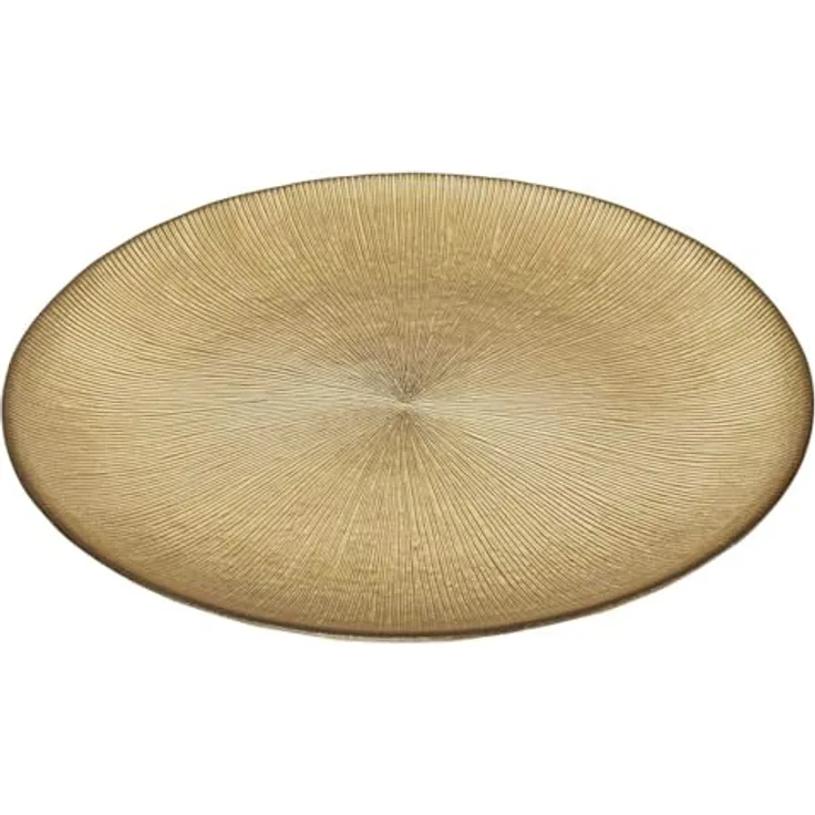 HOME DECO FACTORY, KA6136, Gold Glass Plate 27 cm - Elegant and Durable Design, Ideal for Dinners and Special Occasions, Easy to Clean, Perfect as a Gift - Gold