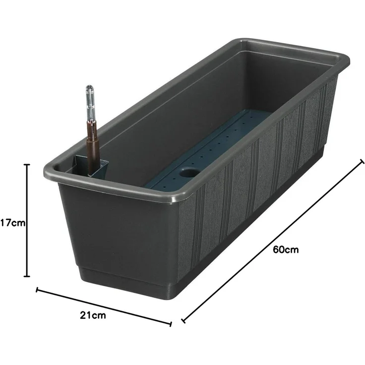 Bewässerungskasten Aqua Gr. 100 cm weiß mit Wasserstandsanzeige – Bild 5