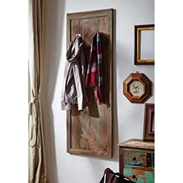 Wandgarderobe Sheesham 55 x 3 x 150 grau geölt NATURE GREY #001 – Bild 4