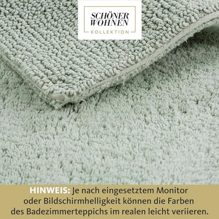 SCHÖNER WOHNEN-Kollektion Badematte Bahamas Uni, Höhe 30 mm, fußbodenheizungsgeeignet, Baumwolle, rechteckig, beidseitig verwendbar – Bild 4