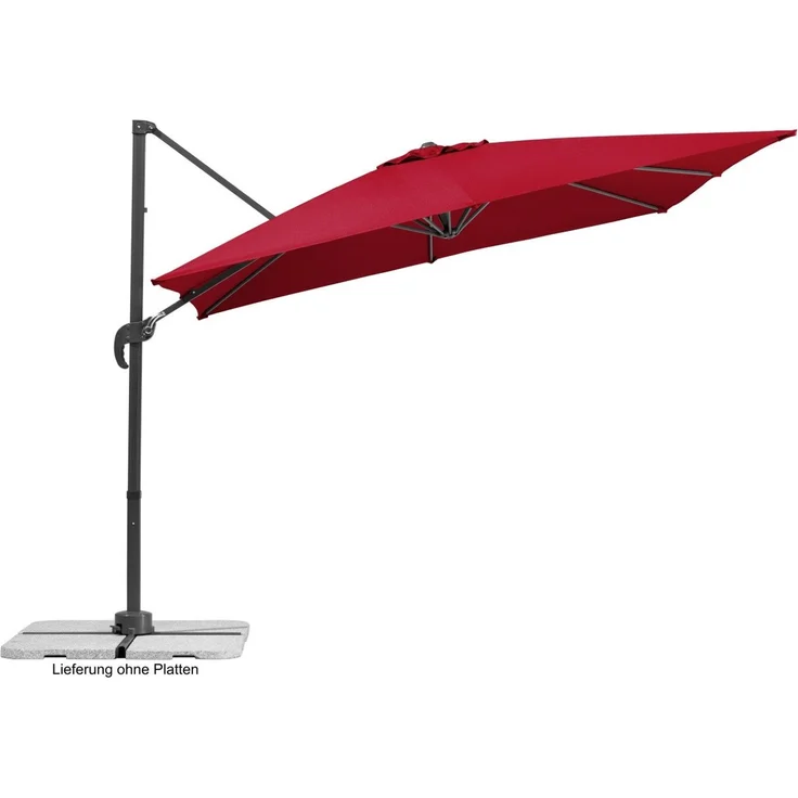 Sonnenschirm Rhodos Junior 270x270/8 quadratisch, ca. 270 x 270 cm rot – Bild 2