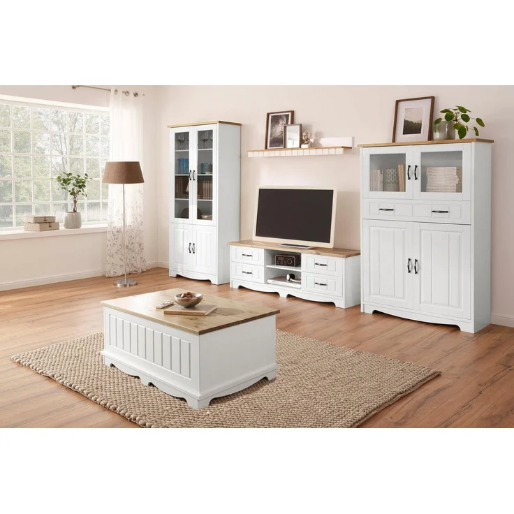 OTTO home Wohnwand Trinidad, (Set, 4-St), Set aus 1 Vitrine, 1 Lowboard, 1 Highboard, 1 Wandboard – Bild 2