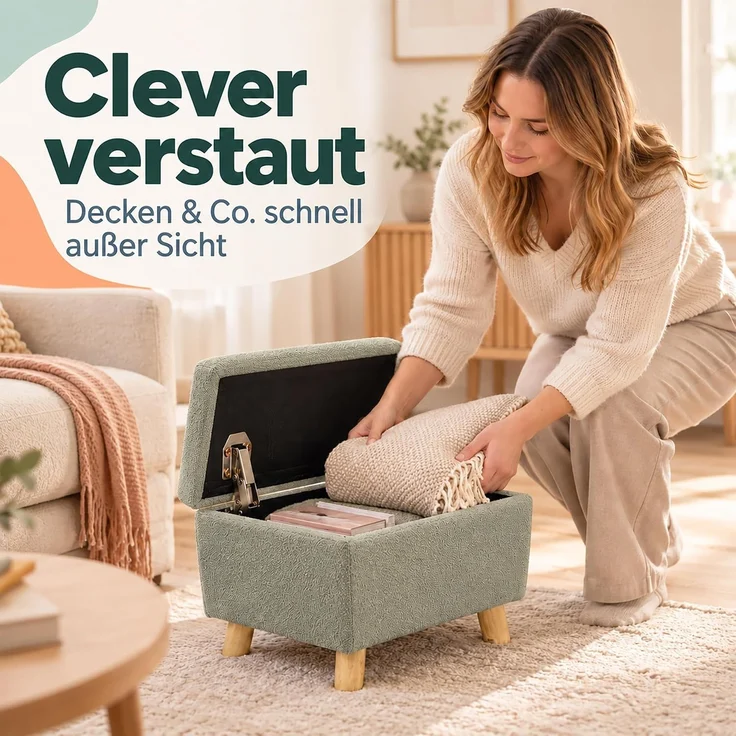 Relaxdays Fußhocker mit Stauraum – Bild 6