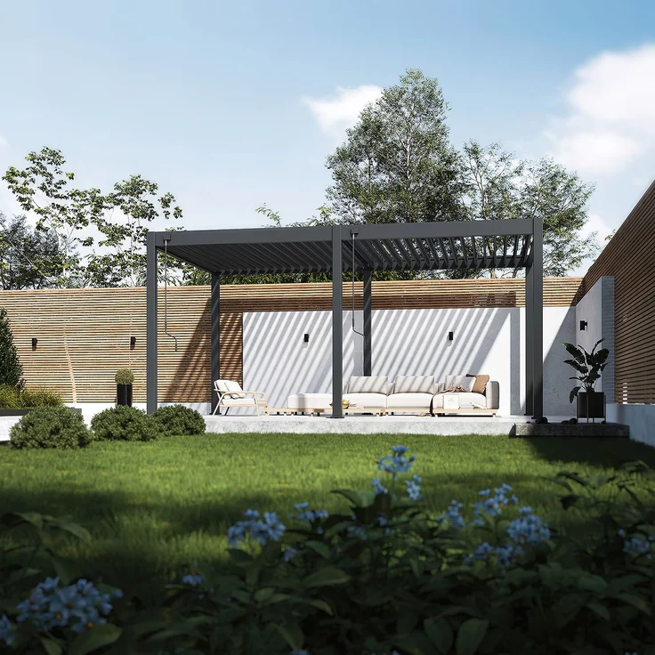 Weide 'Classic' Pergola, freistehend, Aluminium / Stahl anthrazit, 530 x 300 x 255 – Bild 8