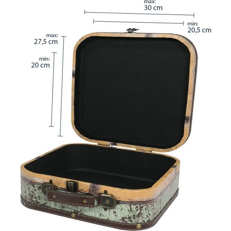 HMF Aufbewahrungsbox Kleiner Vintage Koffer aus Holz (1 St), Handgefertigter Geschenkkoffer im Fahrrad Design, 32 x 29, 5 x12 cm – Bild 3